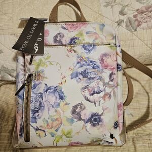 NWT Elliott Lucca floral vegan leather backpack purse
